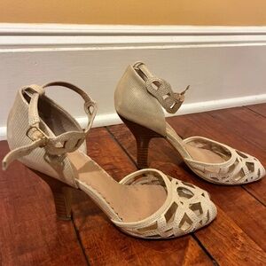 Miss Albright Cream Cut-Out Heels